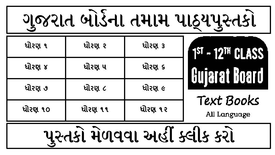 Gujarat Board Textbook std 1 to 12 (Gujarati, English, Hindi / Other Medium)